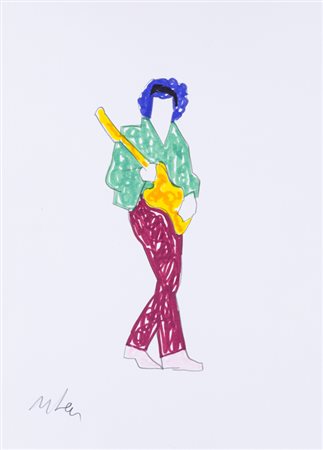 MARCO LODOLA (1955)Senza TitoloPennarelli e grafite su cartacm 33x24Firma al...