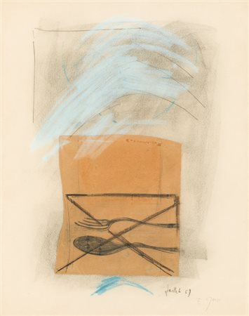 ÉMIL MARZÉ (1930-2009)Senza Titolo, 1969Tecnica mista e collage su cartacm...