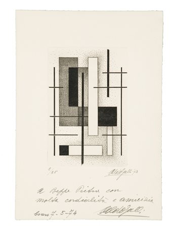 ALDO GALLI (1906-1981)Senza Titolo, 1973IncisioneLastra cm 14,5x10Foglio cm...