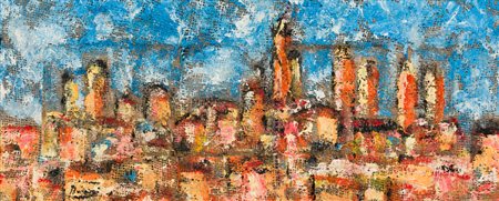 ALBERTO BUIANIS. GiminianoTerre e acrilico su tela di juta applicata su legno...