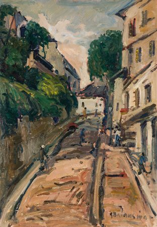 GIOVANNI BALANSINO (1912-1986)Montmatre, 1976Olio su masonitecm 70x50Firma al...