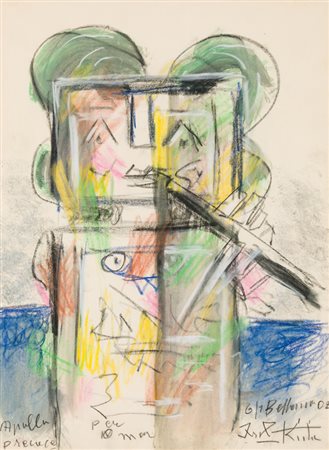 IBRAHIM KODRA (1918-2006)Senza Titolo, 2002Tecnica mista su cartacm...