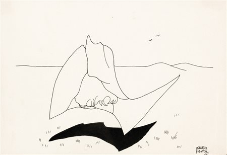 MAURICE HENRY (1907-1984)Chevaleur vole, 1957Tecnica mista su cartacm...