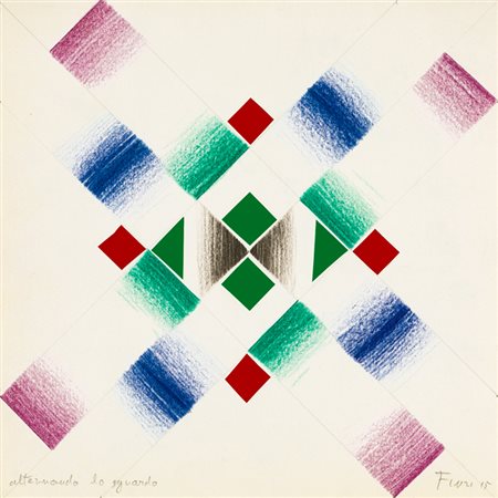 ENNIO FINZI (1931)Alternando lo sguardo, 2015Pastelli e collage su...