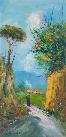 S. MUSELLASenza TitoloOlio su masonitecm 60x30Firma al fronte