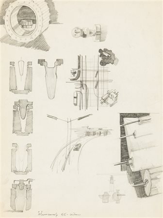 PAOLO SCHIAVOCAMPO (1924)Senza Titolo, 1966Grafite su cartacm 30x22Firma,...