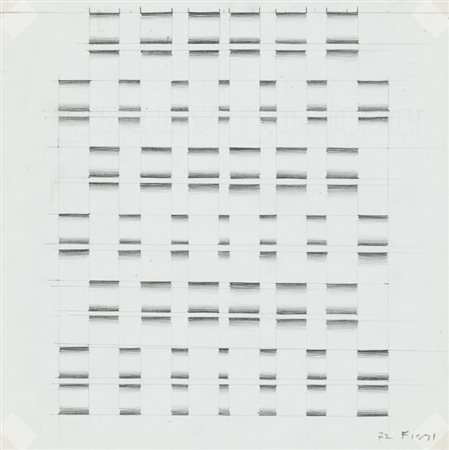 ENNIO FINZI (1931)Senza Titolo, 1972Matite su cartacm 22x22Firma e datazione...