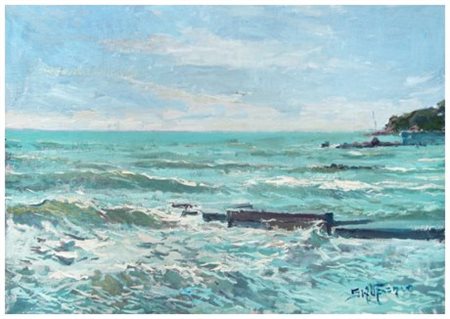 GIACOMO VACCARO Sassetta 1935 Porto vecchio, Castiglioncello 1972 Olio su...