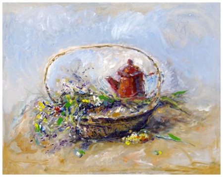 FEDERICO CRESCI Livorno 1941 Senza titolo Olio su tavola 50 x 60. Firma in a....