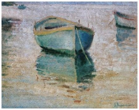GERALDA FRANCIOSI Livorno 1897 – 1992 Marina Olio su faesite 37,5 x 47,5....