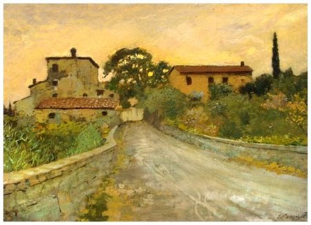 CARLO PASSIGLI Firenze 1881 – 1953 Senza titolo Olio su tavola 29 x 37,5....