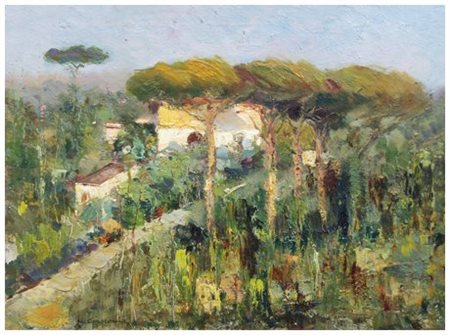 LUIGI CRISCONIO Napoli 1893 – Portici 1946 Paesaggio napoletano Olio su...