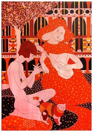 MAURO CRISTOFANI Lucca ? Concertino 1995 T.m. su tavola 50 x 70. Firma in b....