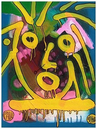 PAUL KOSTABI Whittier 1962 Sabotage Olio e t.m. su tela 61 x 45,5. Firma in...