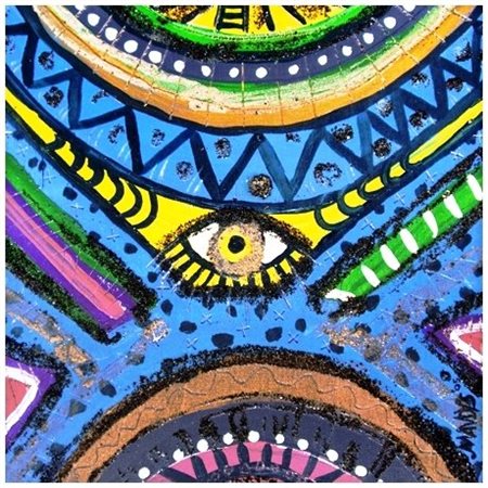 MANDY’S MENINWA Igbanke (Nigeria) 1975 Lucky’s eyes 2005 Acrilico, sabbia e...