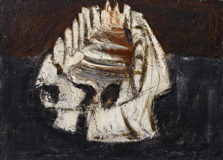 RODOLFO ARICÒ (1930-2002)Senza Titolo, 1957Olio su telacm 50x70Firma e...