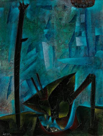 GIANNI DOVA (1925-1991)Distrazione, 1958Olio su telacm 65x50Firma e datazione...