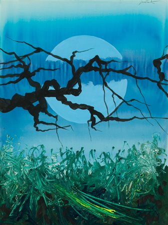 CESARE PEVERELLI (1922-2000)Paesaggio, 1970Olio e tecnica mista su cartonecm...