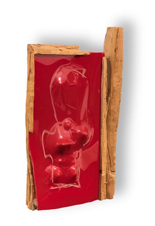 GIACINTO CERONE (1957-2004)Pane e vino, 1992Scultura in legno e plexiglasscm...