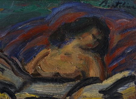 LUIGI BARTOLINI (1892-1963)Senza TitoloOlio su tavolettacm 15x19Firma al fronte