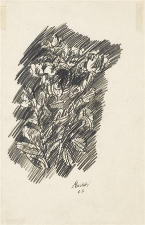 ENNIO MORLOTTI (1910-1992)Studio per rose, 1963Matite su cartacm 50x33Firma e...
