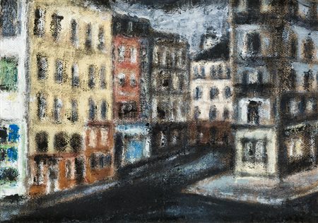 ORFEO TAMBURI (1910-1994)Paesaggio, 1958Olio su cartone telatocm 13x18Firma...