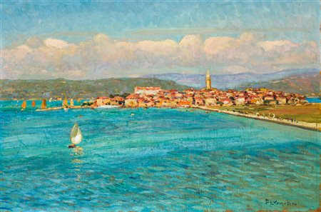 UGO FLUMIANI (1876-1938)CapodistriaOlio su tavolacm 40,3x60,4Firma al...