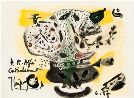 JAMES COIGNARD (1925-2008)Senza Titolo, 1957Tecnica mista su cartacm...