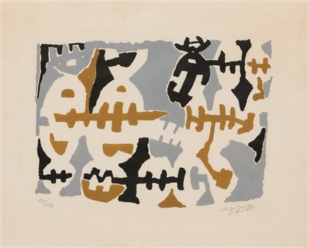 GIUSEPPE CAPOGROSSI (1900-1972)Senza TitoloLitografiacm 46x56,5Firma e...