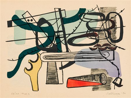 GIUSEPPE SANTOMASO (1907-1990)Tav. 2, 1950Litografiacm 30x40Firma, datazione,...