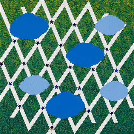 MILVIA MAGLIONE (1934-2010)Oltre la siepeSerigrafia e collage su telacm...