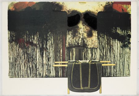 HERMANN NITSCH (1938)Ubermalte bild-lithographien, 1991Cofanetto in legno...
