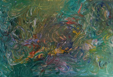 VINCENZO PIZZORUSSO Passeggiata nel bosco Tecnica mista su tela cm 70x100