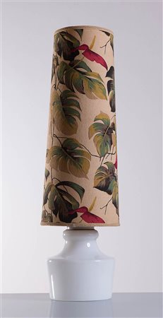 Lampada da tavolo con cappello a decori floreali, Produzione Italiana, Anni...