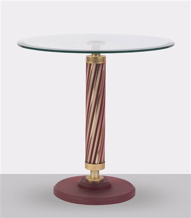 Tavolino da salotto, Produzione Italiana, Anni ‘80. Fusto e piede in...