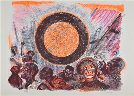 Aligi Sassu IL TEMPO NON SARA' PIU' litografia su carta, cm 50x70 esemplare...