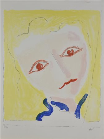 Virgilio Guidi LA TESTA litografia su carta, cm 63x48 esemplare 97 di 99 sul...