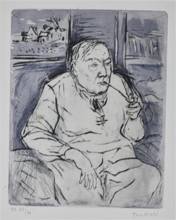 Orfeo Tamburi SENZA TITOLO acquaforte su carta, cm 49x36 (lastra cm 23x18)...