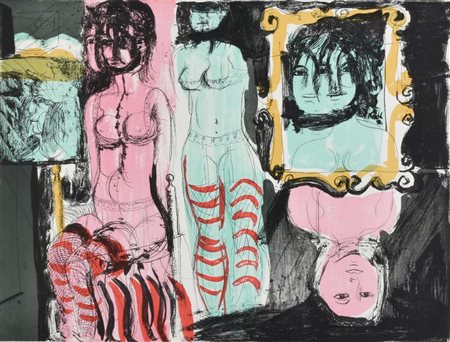 Bruno Cassinari ATELIER litografia su carta, cm 47x62 esemplare 24 di 99 sul...