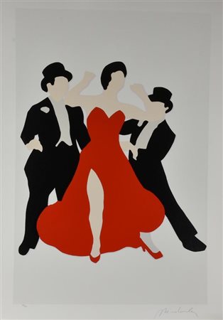 Marco Lodola TANGO serigrafia su carta, cm 100x70 esemplare 197 su 200 sul...