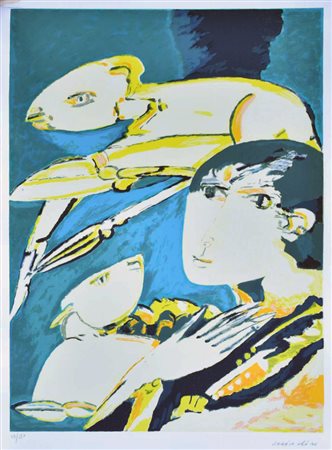 Remo Brindisi Senza titolo litografia su carta, cm 70x50 esemplare 43 su 150...