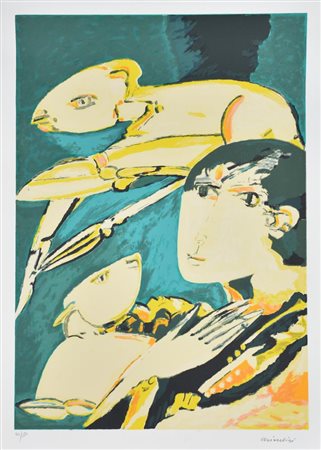 Remo Brindisi Senza titolo litografia su carta, cm 70x50 esemplare 44 su 150...