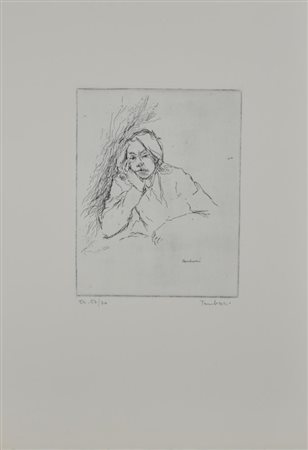 Orfeo Tamburi SILVIA acquaforte su carta, cm 49x36 (lastra cm 22x17,5)...
