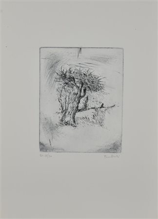 Orfeo Tamburi SALITA A SAN SEBASTIANELLO acquaforte su carta, cm 49x36...