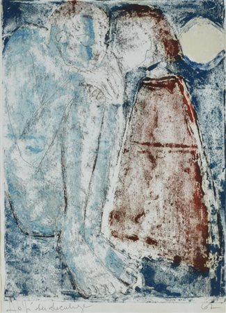 Attilio Aloisi SENZA TITOLO tecnica mista su carta, cm 44x33 sul fronte:...