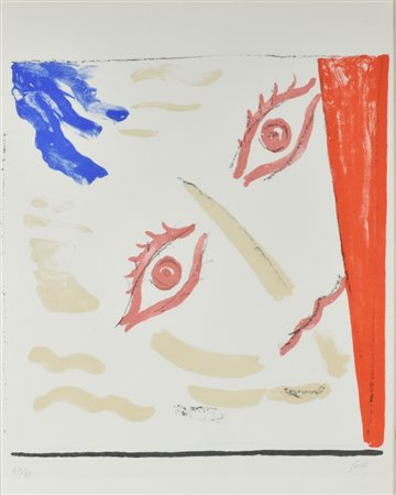 Virgilio Guidi IL VOLTO litografia su carta, cm 63x48 esemplare 97 di 99 sul...