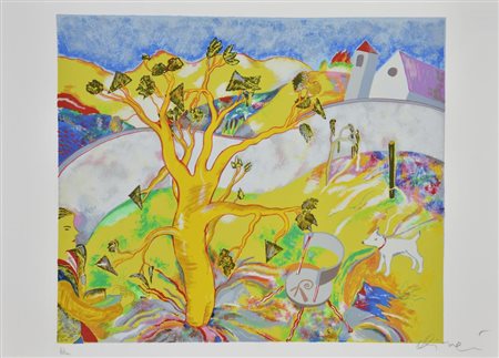 Luca Alinari Giardino serigrafia su carta Fabriano, cm 50x70 esemplare prova...