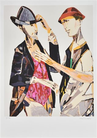 Remo Brindisi L'Incontro litografia su carta, cm 70x50 esemplare 25 su 150...