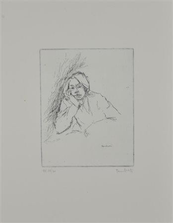 Orfeo Tamburi SILVIA acquaforte su carta, cm 49x36 (lastra cm 22x17,5)...