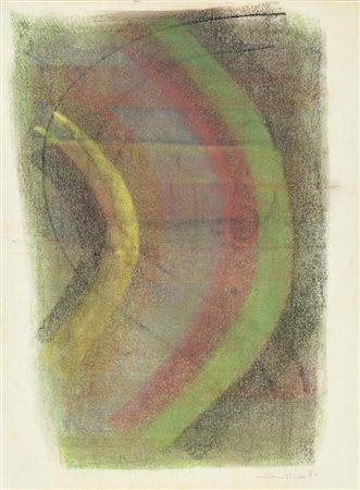 Giuseppe Santomaso SENZA TITOLO pastello su carta, cm 47,5x34,5 sul fronte:...